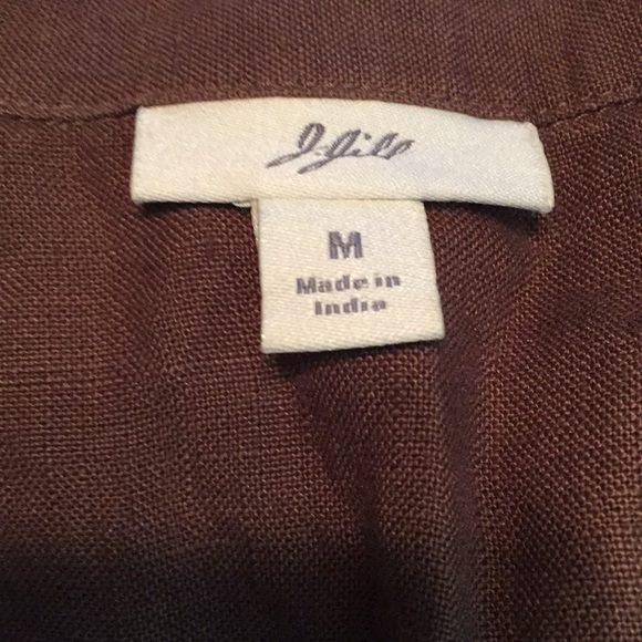 J JILL size Medium 100% Linen Jacket Empire BellSleeve LagenLook Fabric Buttons - Picture 11 of 16